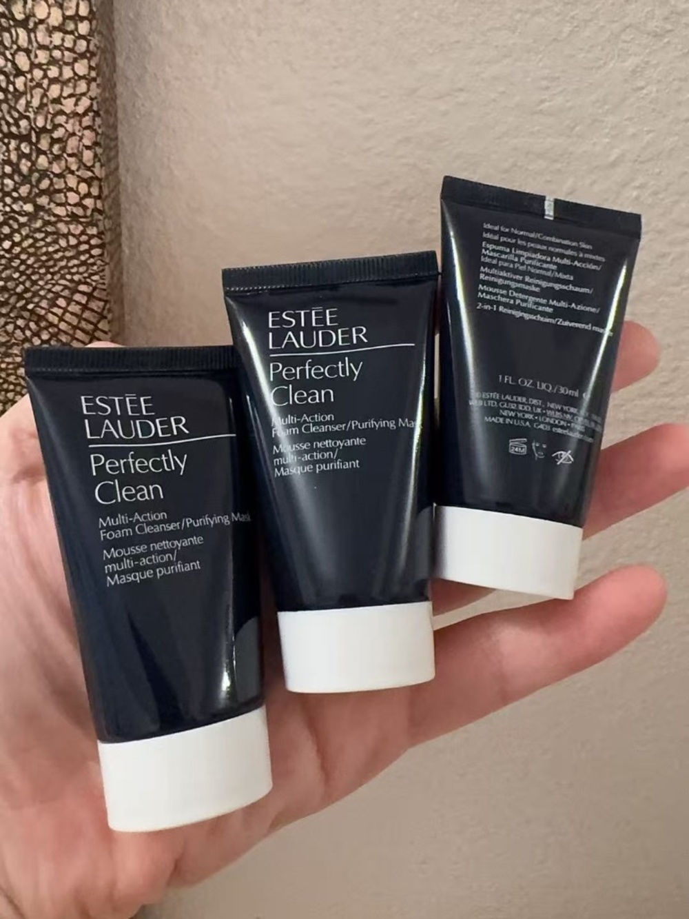 Lot of 3: Estée Lauder Perfectly Clean Multi-Action Foam Cleanser/Purifying Mask